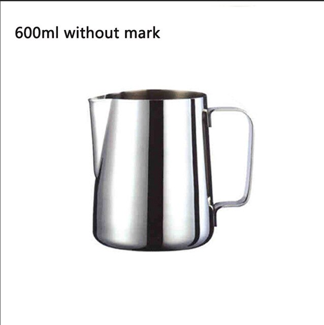 Coffee utensils stainless steel craft extra thick milk cream cup frothing jug pitcher flower cup milk froth cup fancy milk cup: 600ml without mark