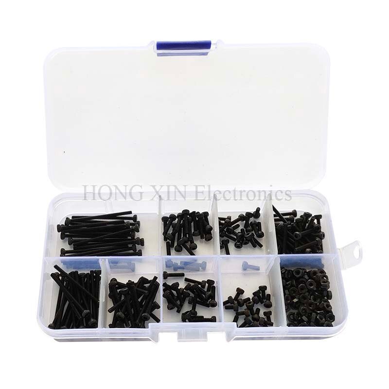 280pcs Caron Hexagon Hex Socket Cap Allen Head Bolt Screw Metric Thread M2*4/6/8/10/12/16/20/25/30 Furniture Fastener