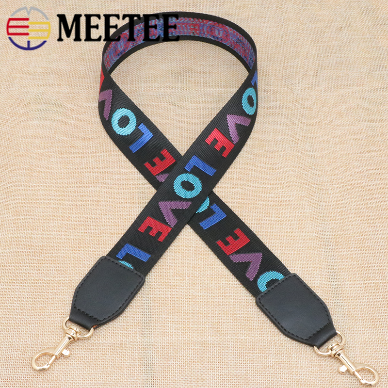 Meetee 8yards 25/38mm Width Nylon Jacquard Webbing Tape Ribbon LOVE Belt DIY Bag Shoulder Strap Garment Decor Sewing Accessories