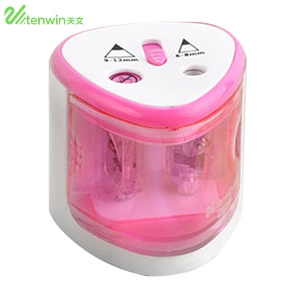 Tenwin Dubbele Gaten Elektrische Puntenslijper Studenten Briefpapier Home School Office Desktop Puntenslijper Levert Voor Kinderen: Pink