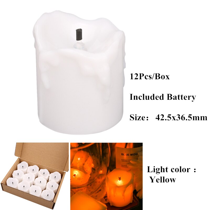 Pillar LED Flameless Candle Black Candle Wick Warm White / Warm Yellow & Flickering For Decoration Wedding