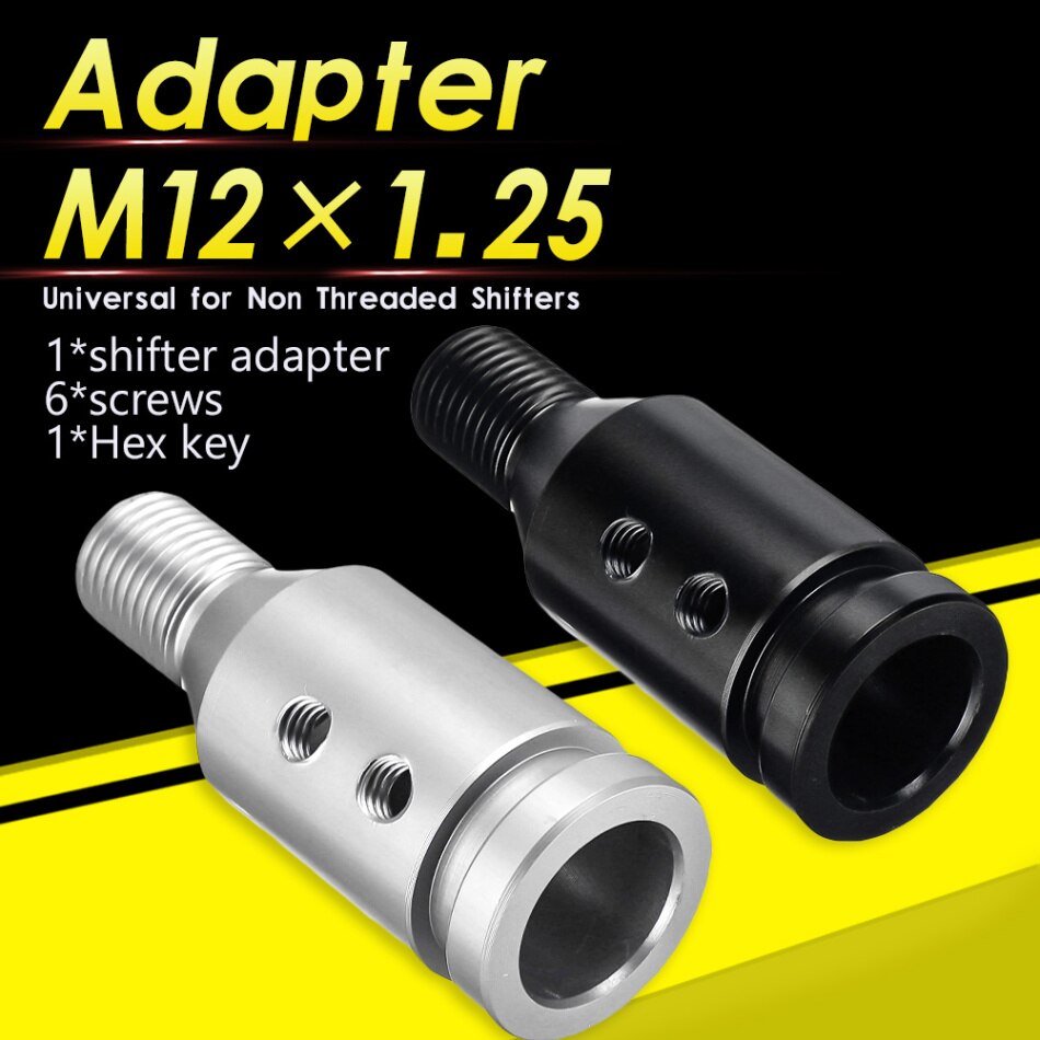 M12 × 1.25mm universal gearskifteknap af aluminium til adapter til ikke-gevindskiftere til bmw mini 4 farver