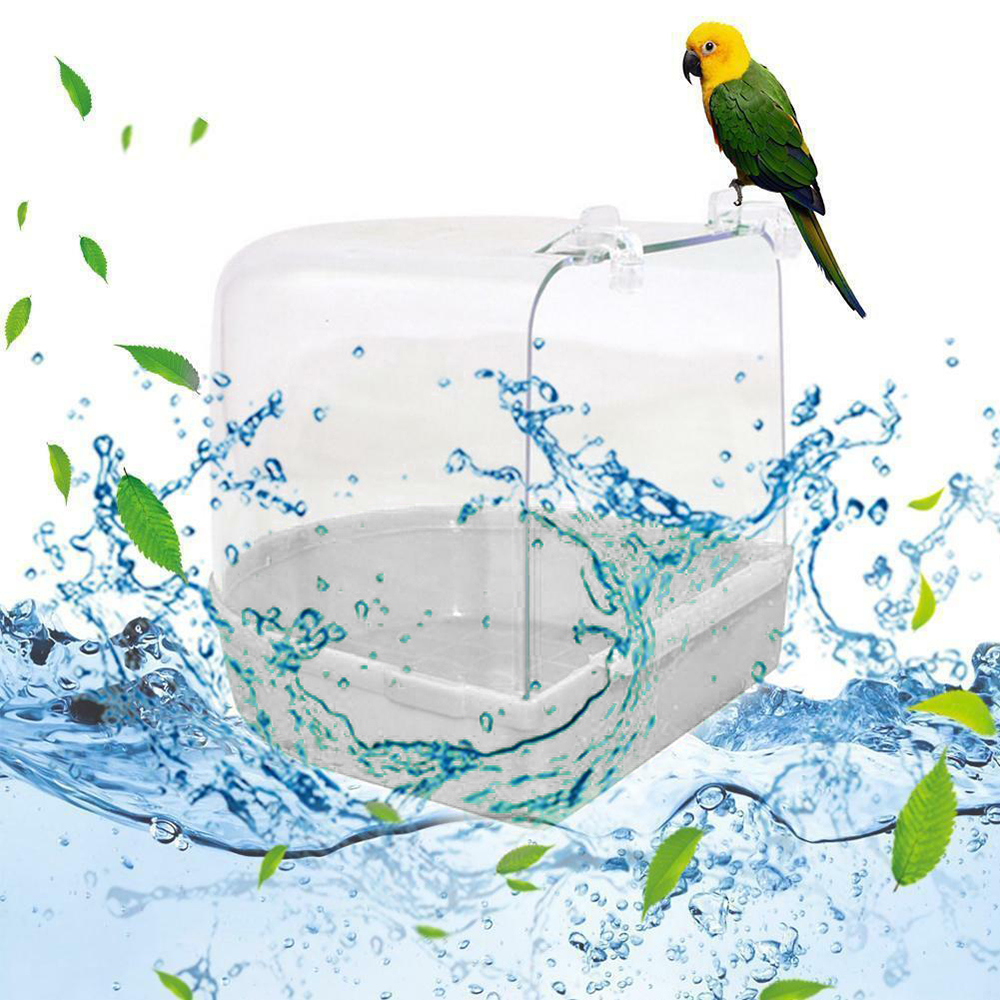 Bañera de Baño de aves para loros, suministros de baño para loros, bañera de Baño de aves, jaula, suministros para mascotas, Baño de aves de ducha, contenedor de pie
