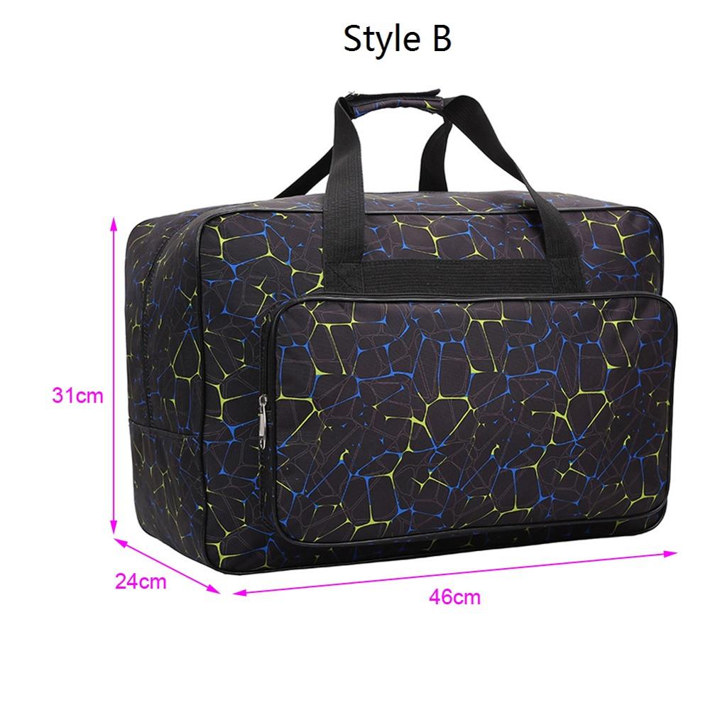 Stor kapacitet symaskinsväska nylon unisex resebärbar förvaringsväska symaskinsväskor multifunktionella verktyg handväskor: B svart