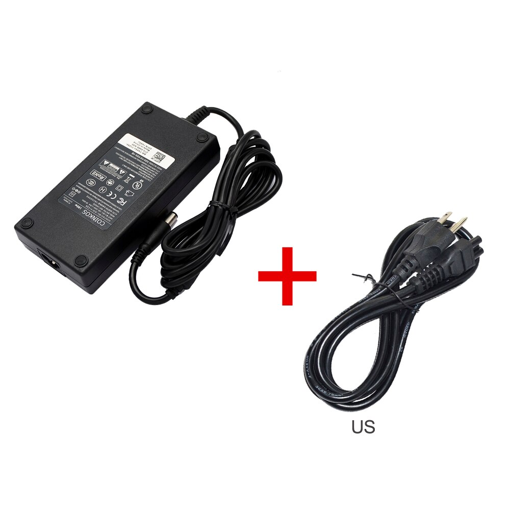 19.5V 9.23A 180W laptop charger power adapter for Dell Alienware 13 R3 14 R1 15 R3 G3 15-3579 17 3779 P72F001 G5 15-5587 G7: with US Cable