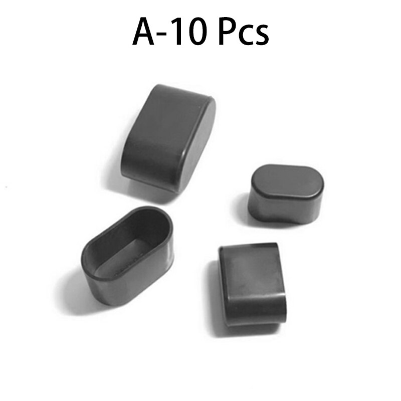 10 stk/sæt stoleben sokker gennemsigtige ovale bord gulvfødder betræk beskytter puder møbler rør hul propper boligindretning: A -15 x 30mm-10 stk