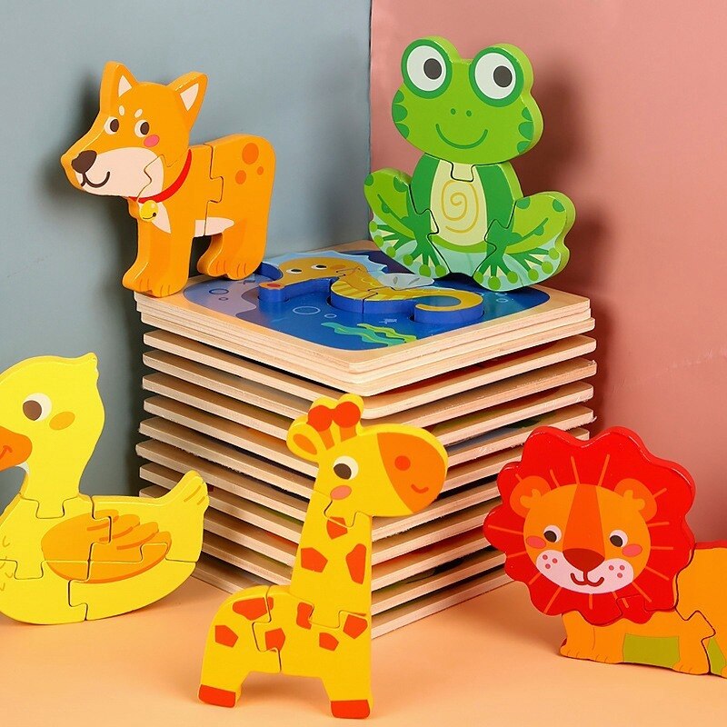 Giocattoli colorati per bambini gioco di Puzzle 3D Montessori giocattolo di corrispondenza educativo precoce apprendimento della forma del colore per il regalo dei bambini per bambini