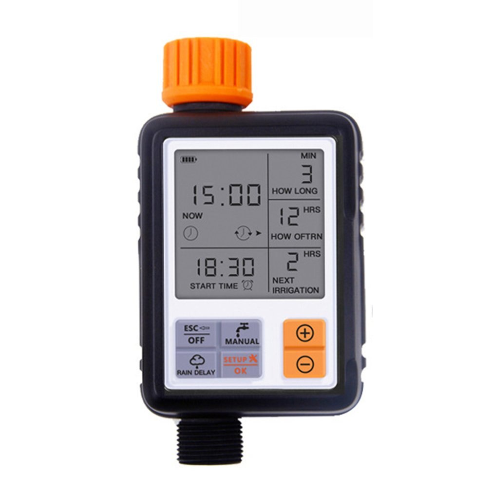 Automatic Programmable Digital Water Timer Large Screen Waterproof For Lawn Watering System Built-in Battery Irrigation Timer