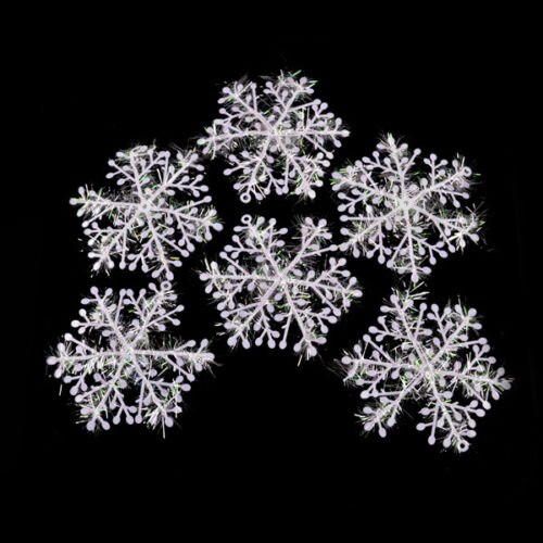 30Pcs 11cm Plastic Witte Sneeuwvlokken Kerstboom Ornamenten Opknoping Hangers Festival Xmas Jaar Party Thuis DIY Decoratie