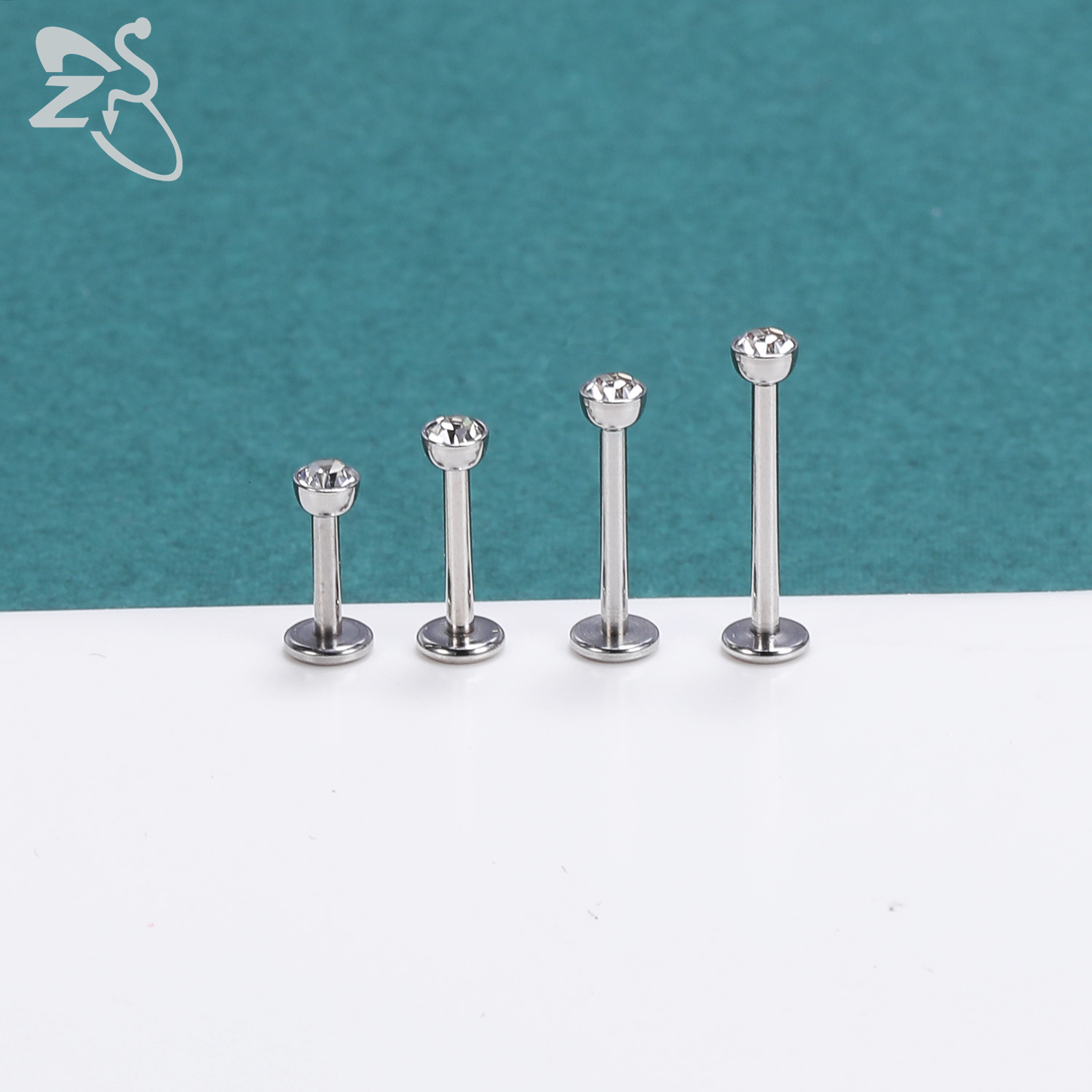 Zs 3 Stks/partij Cz Crystal Lip Piercing Set 6/8/10/12Mm Rvs Monroe Labret ringen Oor Tragus Helix Piercings Sieraden 16G
