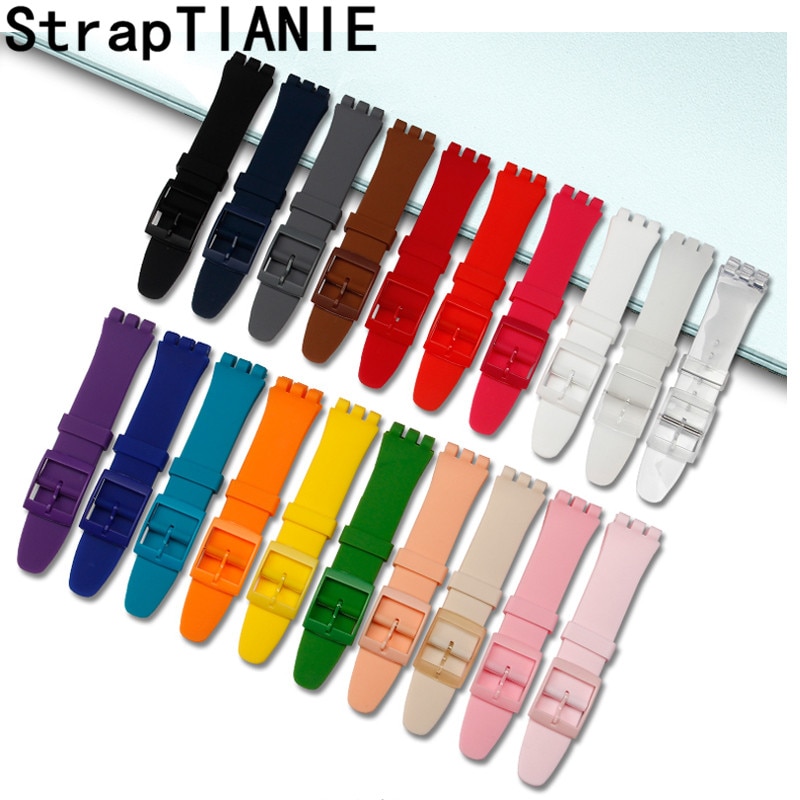 Silikon Strap 16mm 17mm 19mm 20mm für Swatch Uhr Band Weiche Gummi Ersatz Armband Handgelenk Armband zubehör für SWATCH