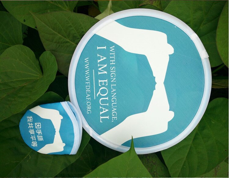 20pcs/Lot Sublimation Blank Foldable Nylon Printable Fan For Heat/Thermal Transfer printing dog/cat flying saucer 25CM