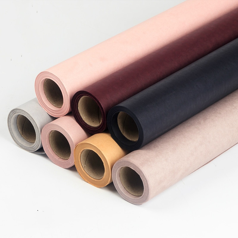 60 cm * 15 yards/roll Bloem Inpakpapier Dubbele kleur Kraftpapier Boeket Verpakkingsmateriaal Inpakpapier levert