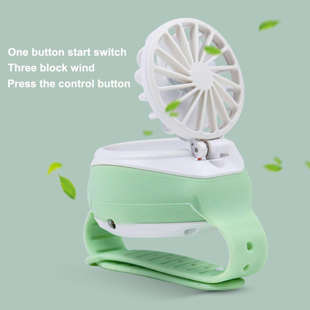 Mini Draagbare Ventilator Horloge Oplaadbare Horloge Fan 3-Speed Instellingen Verstelbare Hoek Kleine Fans Originaliteit Kleine Huishoudelijke