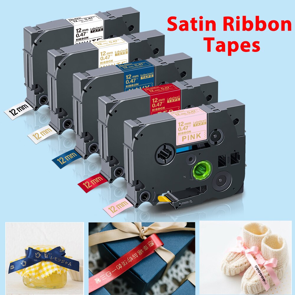 Labelwell-Cinta de raso para Tze-231, 12mm, TZe-R231, TZ231, TZe-RE34, hermano, TZe-RN34, TZe-R234, TZe-RW34, para fabricante de etiquetas p-touch