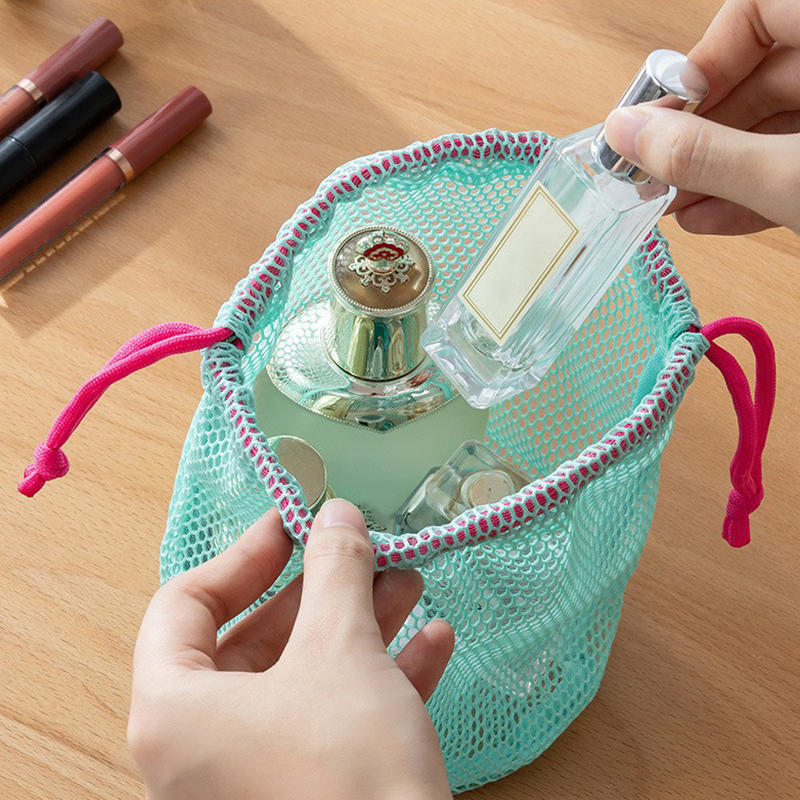 1Pc Nylon Mesh Trekkoord Opbergtas Tas Reis- en buitenactiviteitszakje voor digitale producten Make-uptas Multifunctioneel