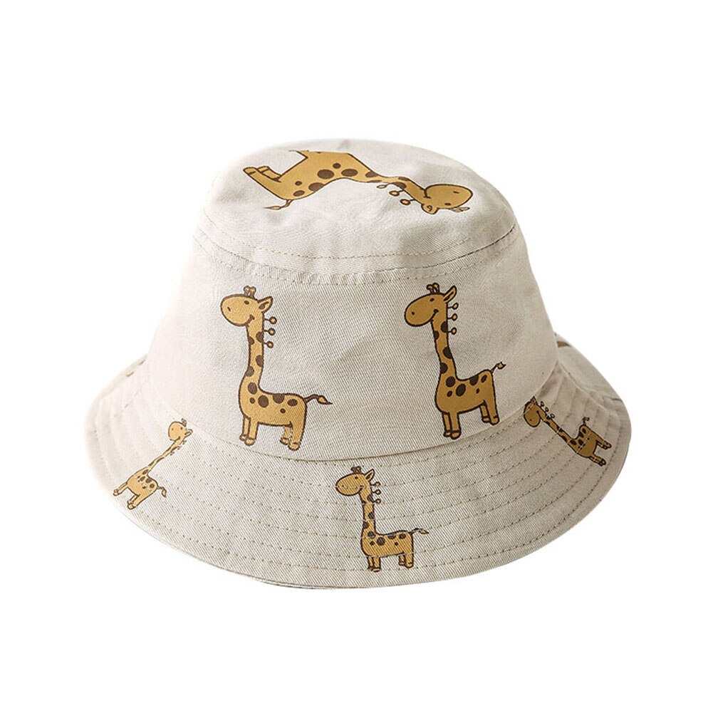 Kids Hoeden Zomer Unisex Kinderen Cartoon Giraffe Print Outdoor Uv-bescherming Zonnehoed Emmer Cap Kinderen Zonnehoed Outdoor Cap кепка: Khaki