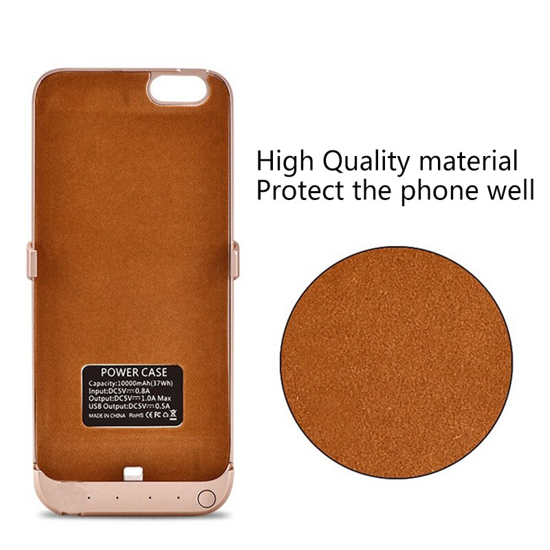 Funda de cargador de batería de teléfono de 10000mAh para iphone 6 6s 7 8, funda de energía de batería de teléfono externo para iPhone 6 6s 7 8 Plus