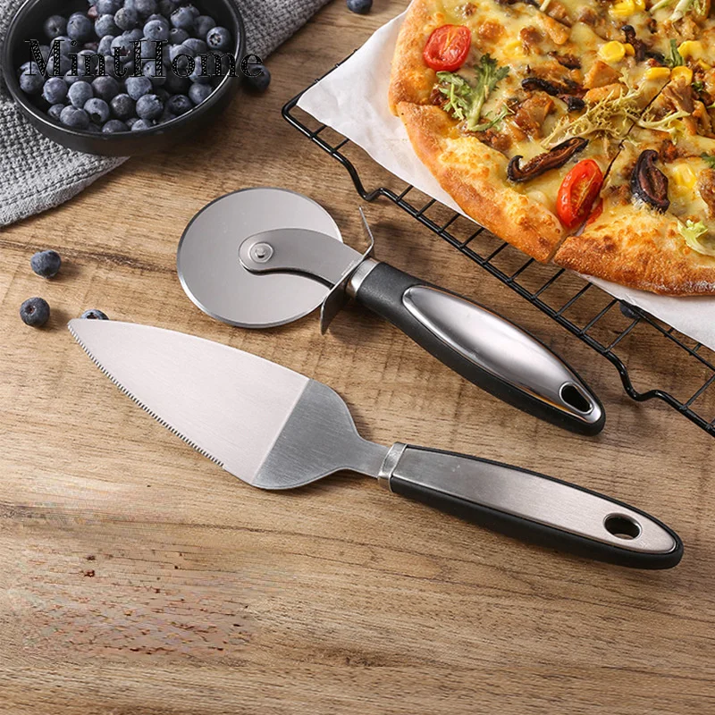 Roestvrijstalen pizzamesschep Pizzataart Pizza Roller Mes Driehoek Schop Mes Keukengereedschap