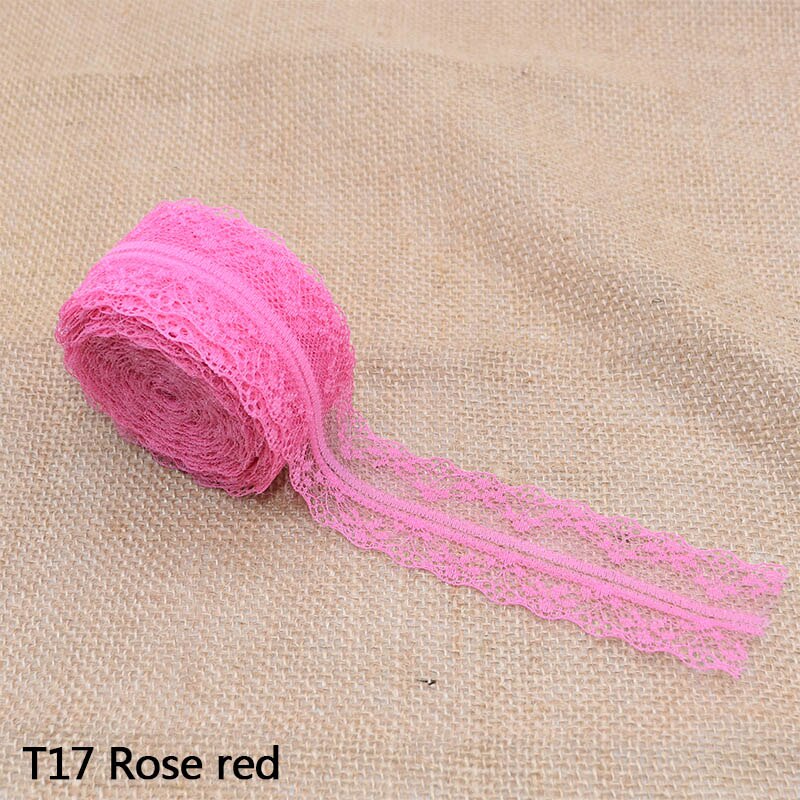 10 m/lot 4cm dentelle Tulle rouleau tissu bobine de mariage bricolage décoration bébé douche Tutu anniversaire décor fête fournitures décoratives: T17 Rose red