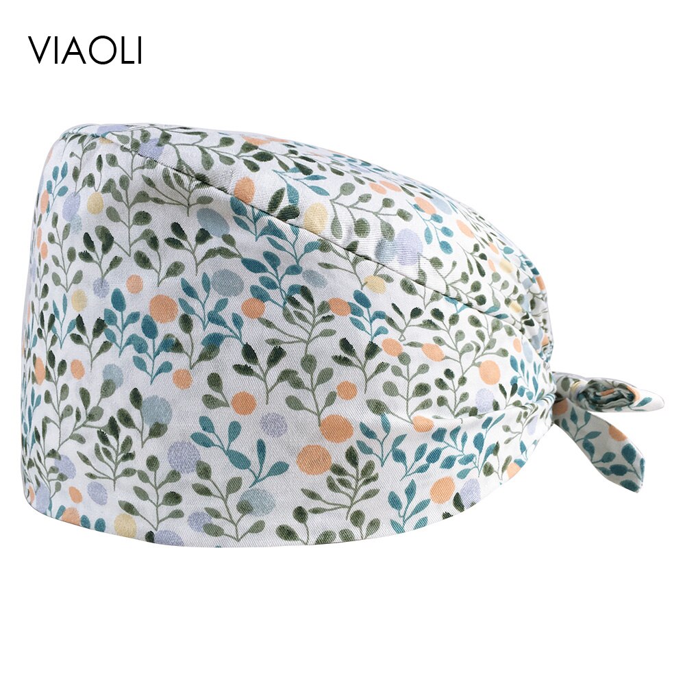 Viaoli tukkuhinta kukkakuvioiset työvaatteet, lippalakit, hengittävät, hikeä imevät, lemmikkien työvaatteet, kosmetologin työvaatteet, unisex-työhattu