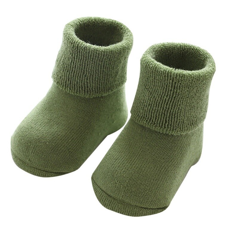 Vinter baby sokker med gummi prik drenge pige sokker spædbarn bomuld baby benvarmere børn gulv sokker skridsikre baby step sokker: G / 6-12m