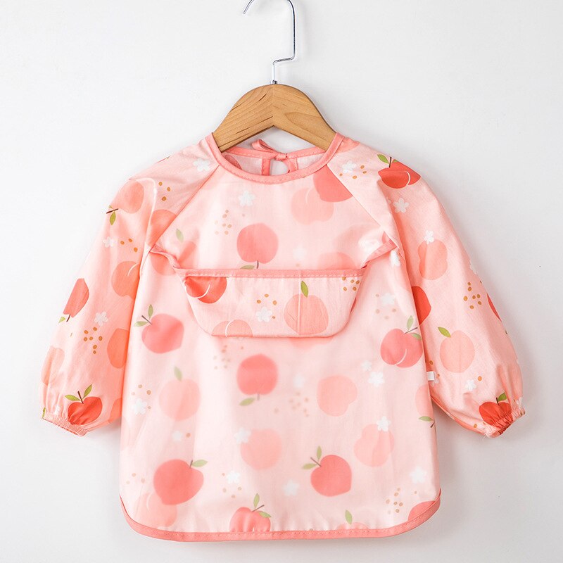 Baby Kids Toddler Long Sleeve Scarf Waterproof Art Smock Feeding Bib Apron Pocket Infant Boys Girls Burp Cloth Bandana Bibs: 13