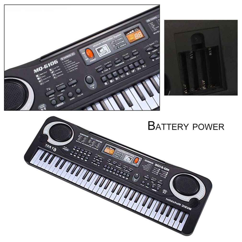 Eu us stik elektronisk klaver børn keyboard klaver begynder digital musik klaver legetøj 61 tangenter klaver med mikrofon børn