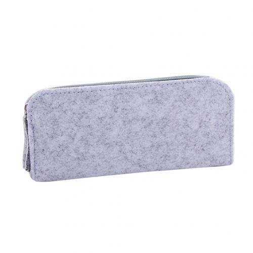 Bolsas de lápices redondas/planas con cremallera, estuche de bolígrafo de gran capacidad, soporte para bolígrafos para estudiantes, estuche de bolígrafo: Grey Flat