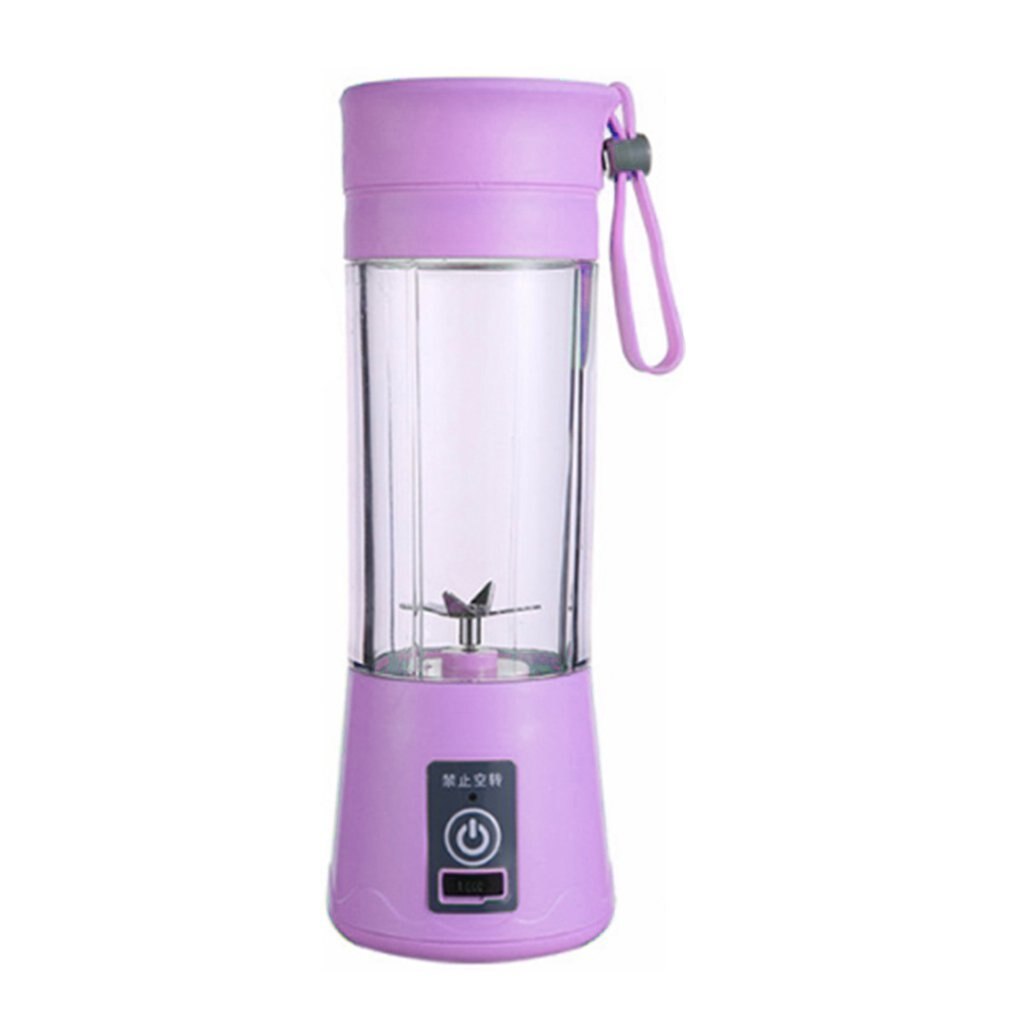 380ml Portable Juicer Electric USB Rechargeable Smoothie Blender Machine Mixer Mini Juice Cup Maker fast Blenders food processor: 4 Blades Purple