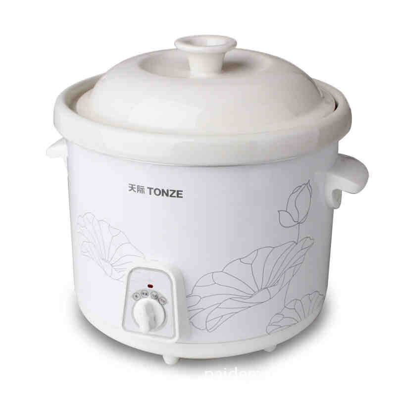 Marmite à soupe électrique en céramique blanche, ragoût électrique en porcelaine blanche, casserole chauffante isolée pour aliments