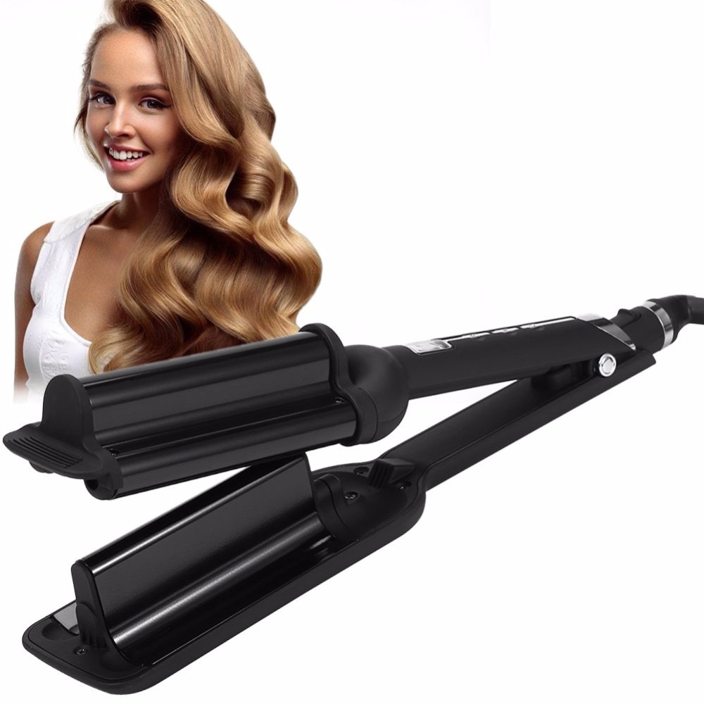 LCD Display Hair Wave Triple Barrel Curler hair Curling Iron wand Ceramic Hair Curler Deep big Waver Hair Beauty Styling Tools
