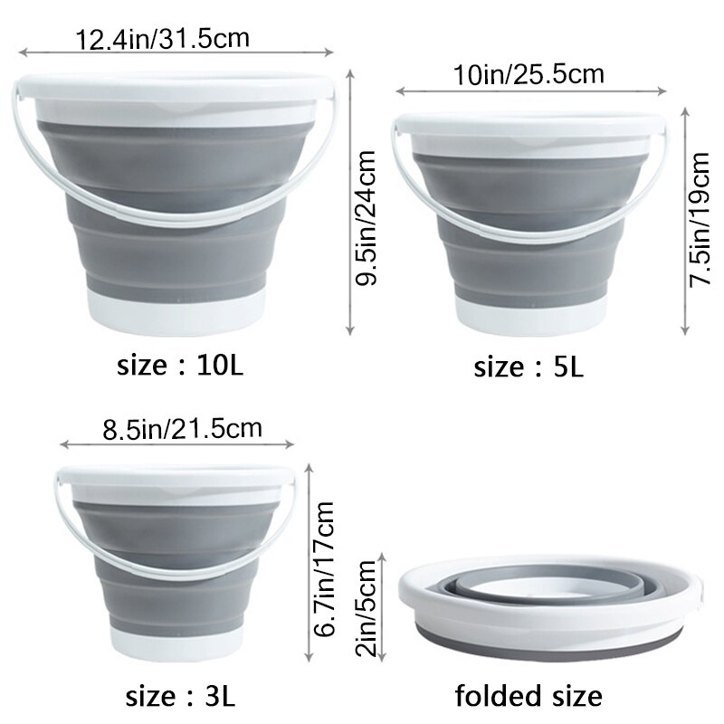 Collapsible Plastic Bucket with,Space Saving Outdoor Waterpot for Garden Camping, Portable Fishing Water Pa ,collapsible Bucket