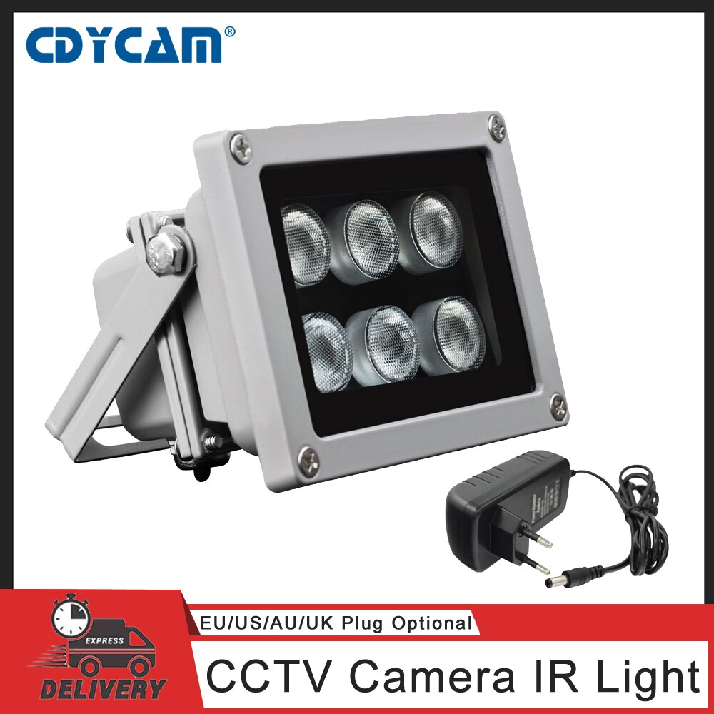 Cdycam Infrared Light 6 Strong LED Night Vision Range 45/60 Degree 850nm Aluminium Illuminator lamp for Security CCTV IP Camera