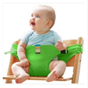 Baby saft spisestue frokost stol / sikkerhedssele / bærbart spædbarn sæde / spisestol dække fast bælte: Grøn