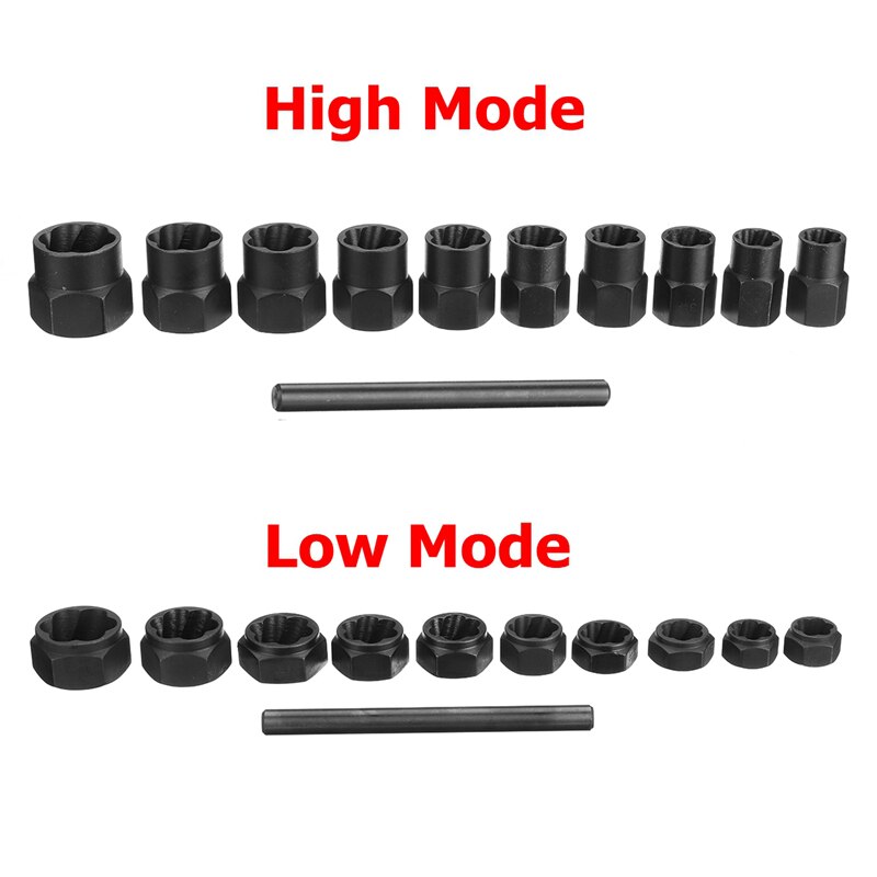 11pcs/Set Damaged Bolts Nuts Screws Remover Extractor Removal Tools Set Threading Tool Kit Black Nuts And Bolts Extractors Box