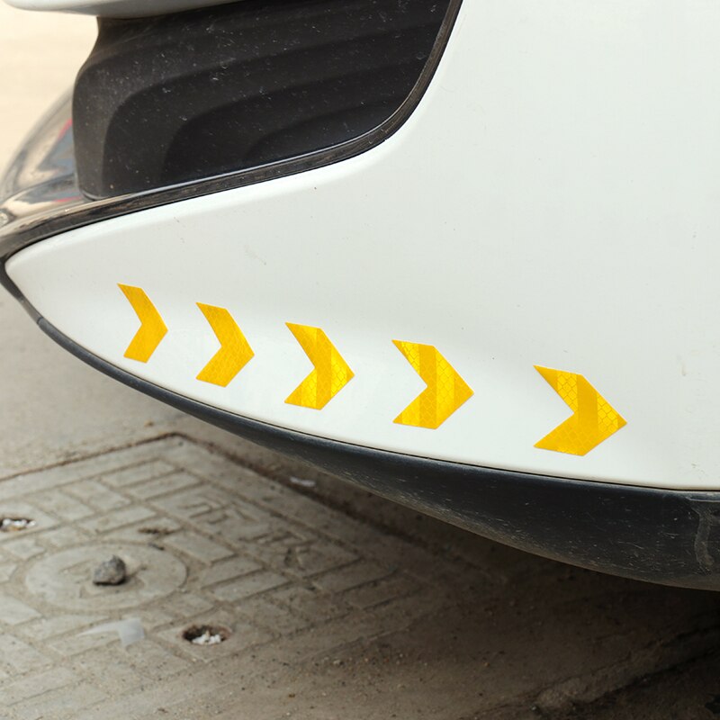 12pcs Car Reflective Sticker Warning Decals Arrow Sign Tape Stickers For Auto Tail Bar Bumper Trunk Safety Decoration Sticker