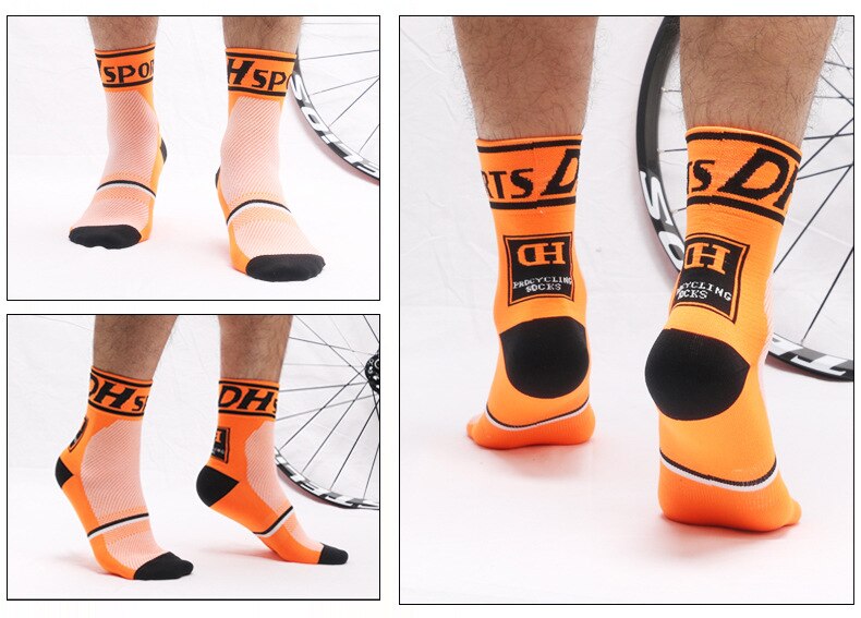 Sport Outdoor Breathable Road Bicycle Socks/Mountain Bike 97% nylon: Orange / 39-45