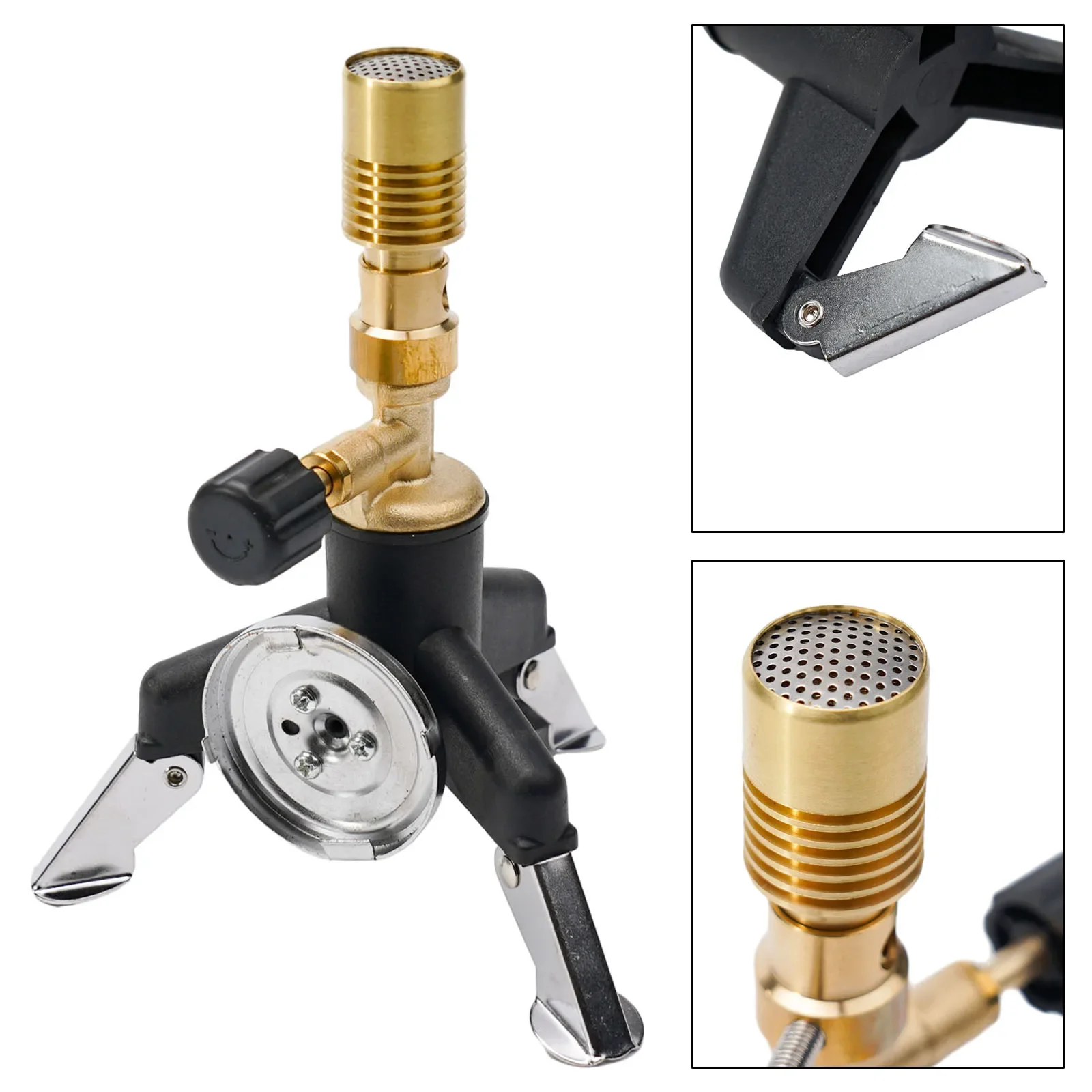 Quemador Bunsen portátil de laboratorio, antorcha de Gas de latón, herramientas múltiples para acampar, quemador Bunsen de laboratorio, 1 ud.: Default Title