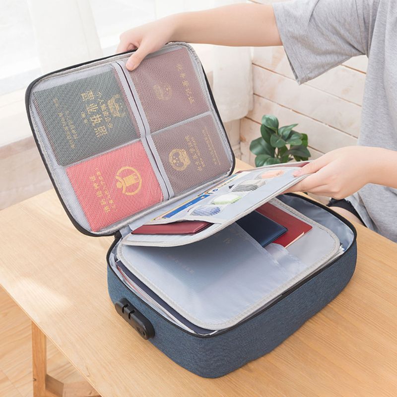 Document Ticket Tas Met Cijferslot Grote Capaciteit Waterdichte Home Reizen