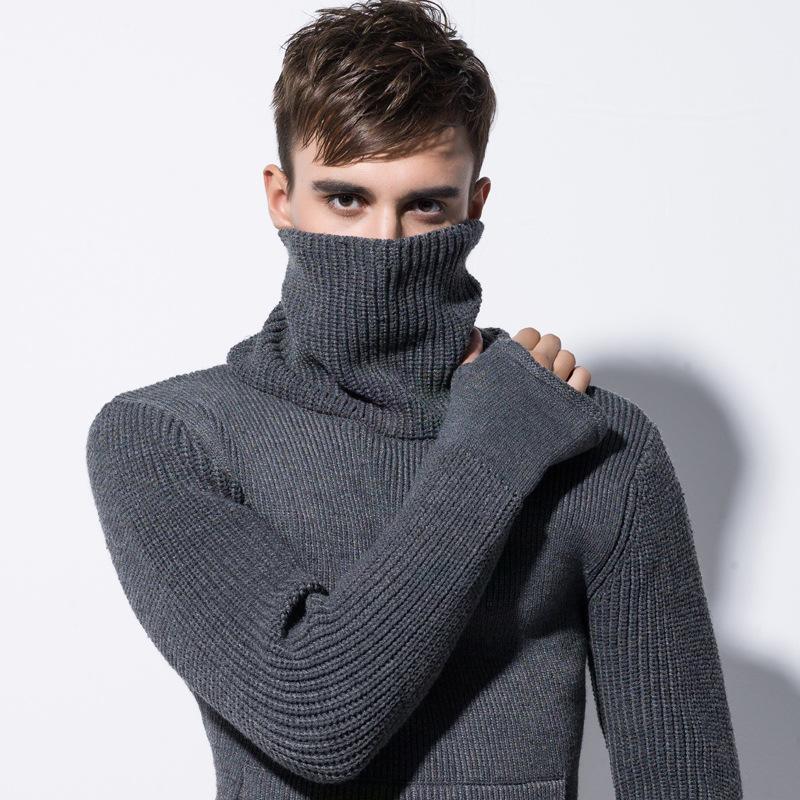 Vinter mans sweater skildpaddehals tykkere afslappet sweatercoat mænd slank sweater overfrakke 3 xlrand beklædningf 952