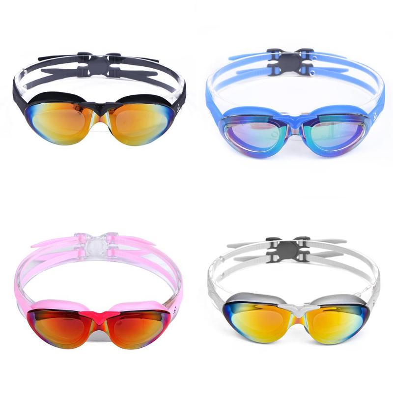 Woman Plating Swimming Goggles Anti-Fog UV Protection Adjustable Waterproof Silicone Glasses Eyewear