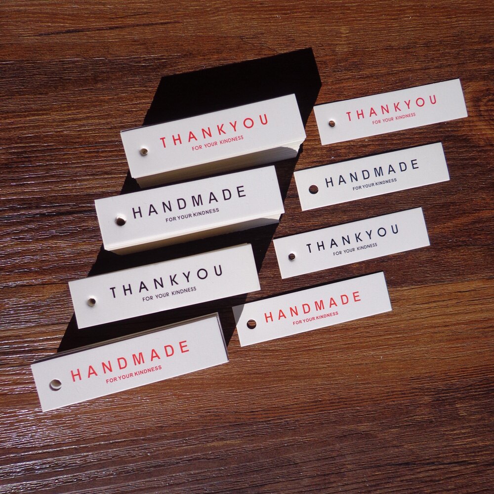 Etiquetas de de papel Kraft hechas a mano, 500 Uds., etiquetas de embalaje de agradecimiento, etiqueta de nota de recuerdo de de boda con cuerdas