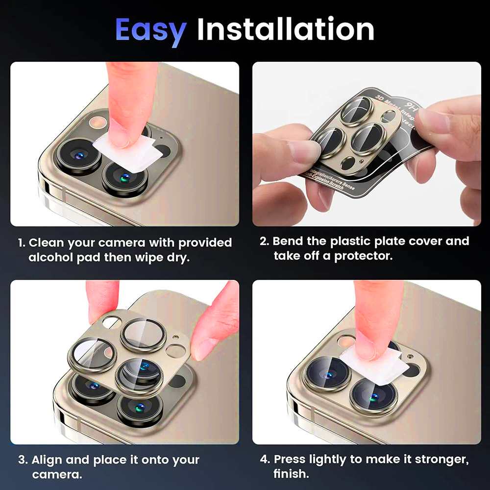 Protezione della fotocamera per iPhone 16 pro Max Protezione per lenti in vetro temperato per iPhone 11 12 13 14 15 16 pro Max più Vetro per lenti in metallo