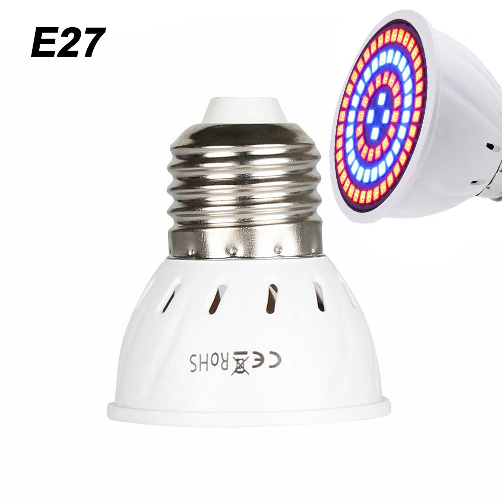 LED Plant Grow Light Bulb E26 E27 E14 MR16 GU10 B22 48LEDs-300LEDs for Flowers Vegetables Greenhouse Hydroponic Growing D30: E26 E27 / 48LEDs 220V