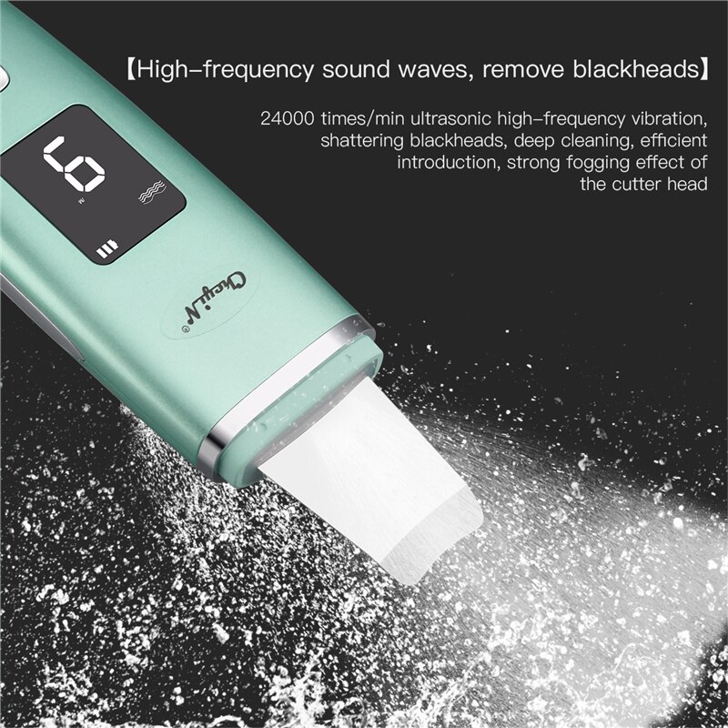 CkeyiN-limpiador Facial ultrasónico con vibración, cepillo Facial limpiador profundo, exfoliador de eliminación de espinillas, cuidado de la piel