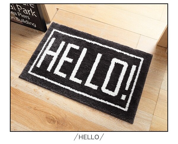 Noir blanc Animal chat imprimé bienvenue tapis de sol salle de bain cuisine tapis paillasson chat tapis de sol salon anti-dérapant Tapete: 3 / 50X80CM