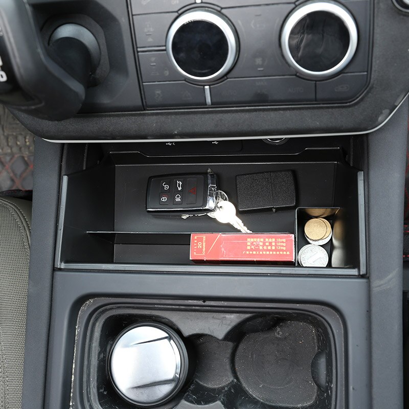 ! Black ABS For Land Rover Defender 110 Car Styling ABS Black Car Central Storage Box Phone Box Car Accessories