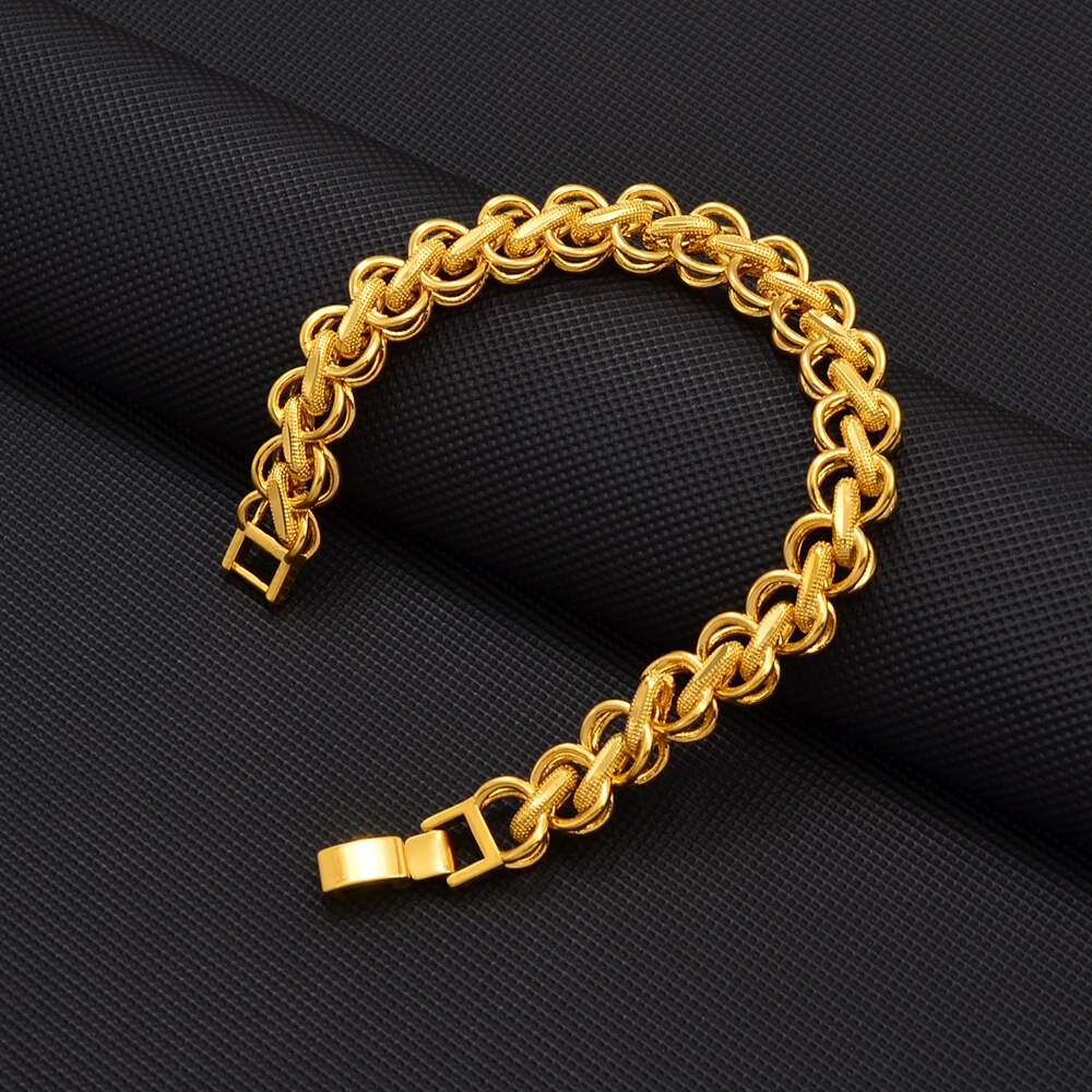 Anniyo Dikke Armbanden Mannen Vrouwen Goud Kleur Hand Chain Banglet Afrikaanse Dubai Arabian Sieraden Verjaardagscadeaus 2022 #135916
