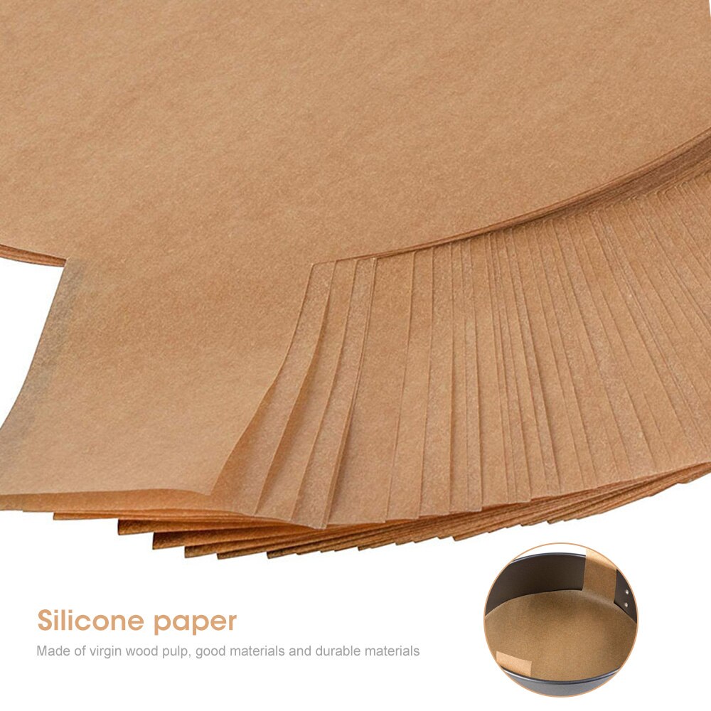 100PCS Parchment Scroll Baking Parchment Sheet Round Cake Pan Lining Unbleached Heat Resistant Not Sticky Cake Tin Liner Baking